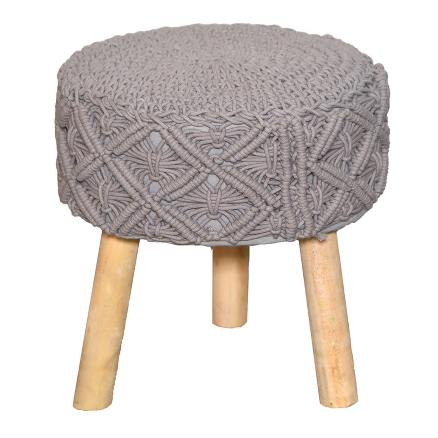 bohemian handmade furniture macrame ottoman stools manufacturer, Supplier and exporter