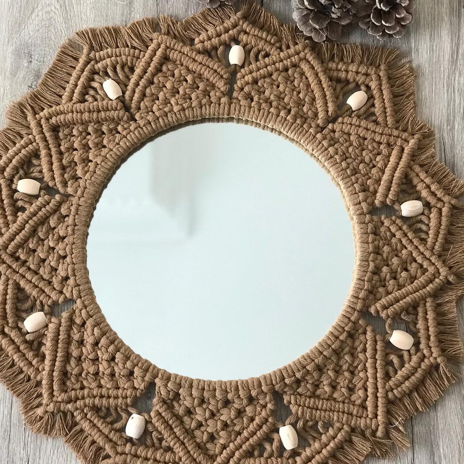 cotton handmade macrame wall decorative mirrors  manufacturer, Supplier and exporter