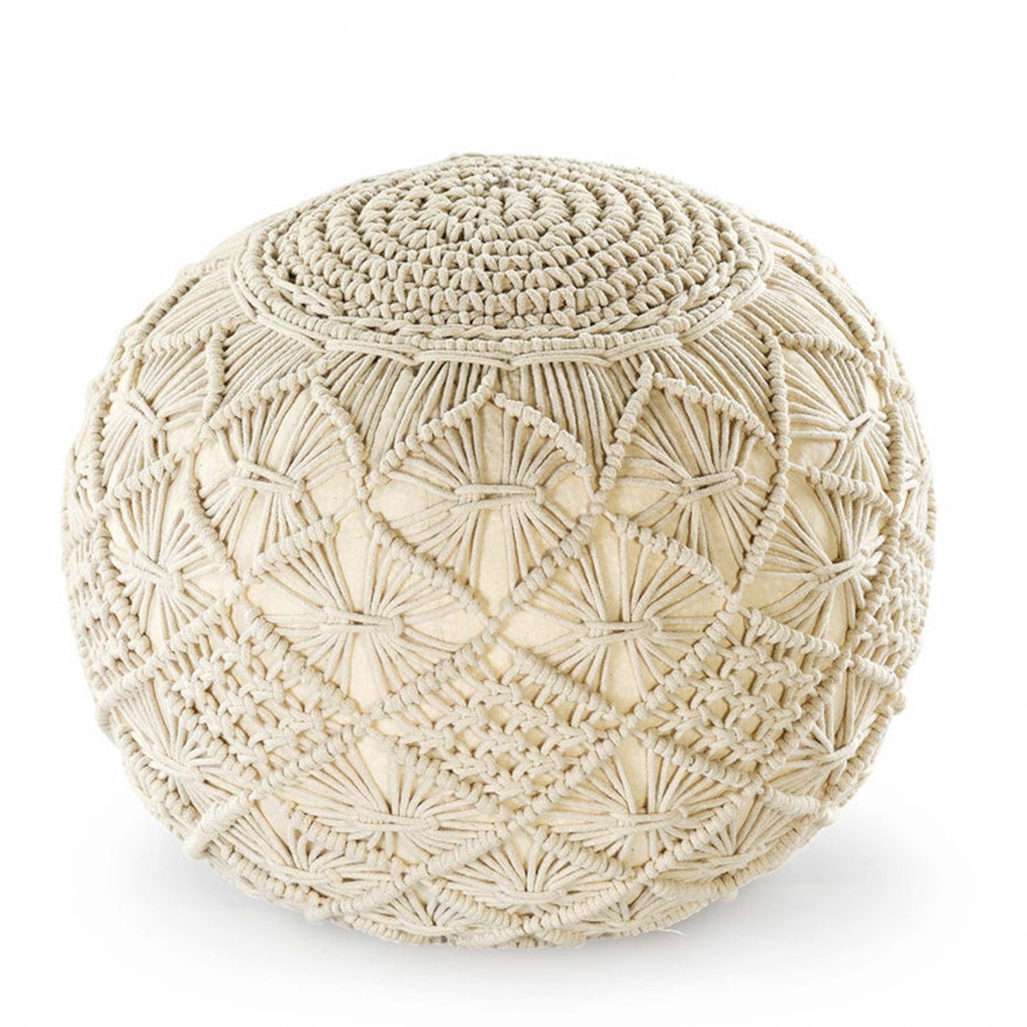 handmade-bohemian-cotton-macrame-pouf manufacturer, Supplier and exporter