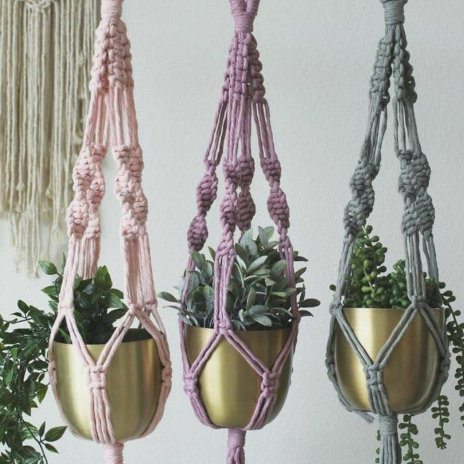 handmade macrame bohemian hanging indoor outdoor planters manufacturer, Supplier and exporter