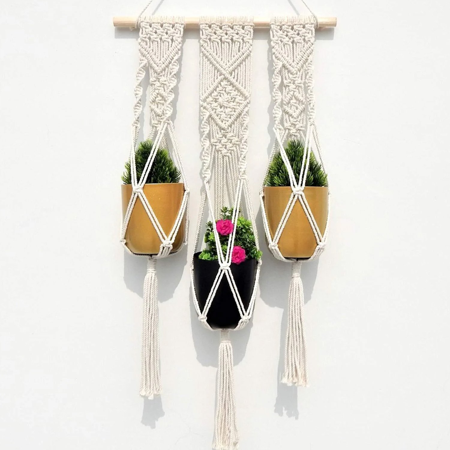 handmade macrame bohemian hanging indoor outdoor planters manufacturer, Supplier and exporter