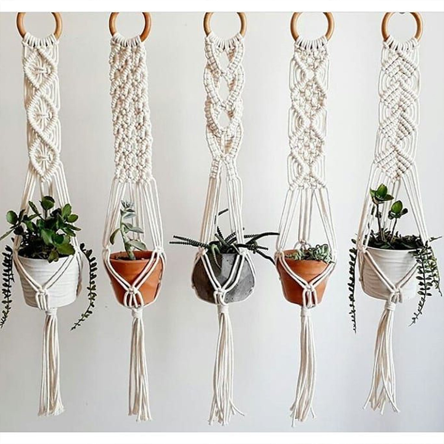 handmade macrame bohemian hanging indoor outdoor planters manufacturer, Supplier and exporter