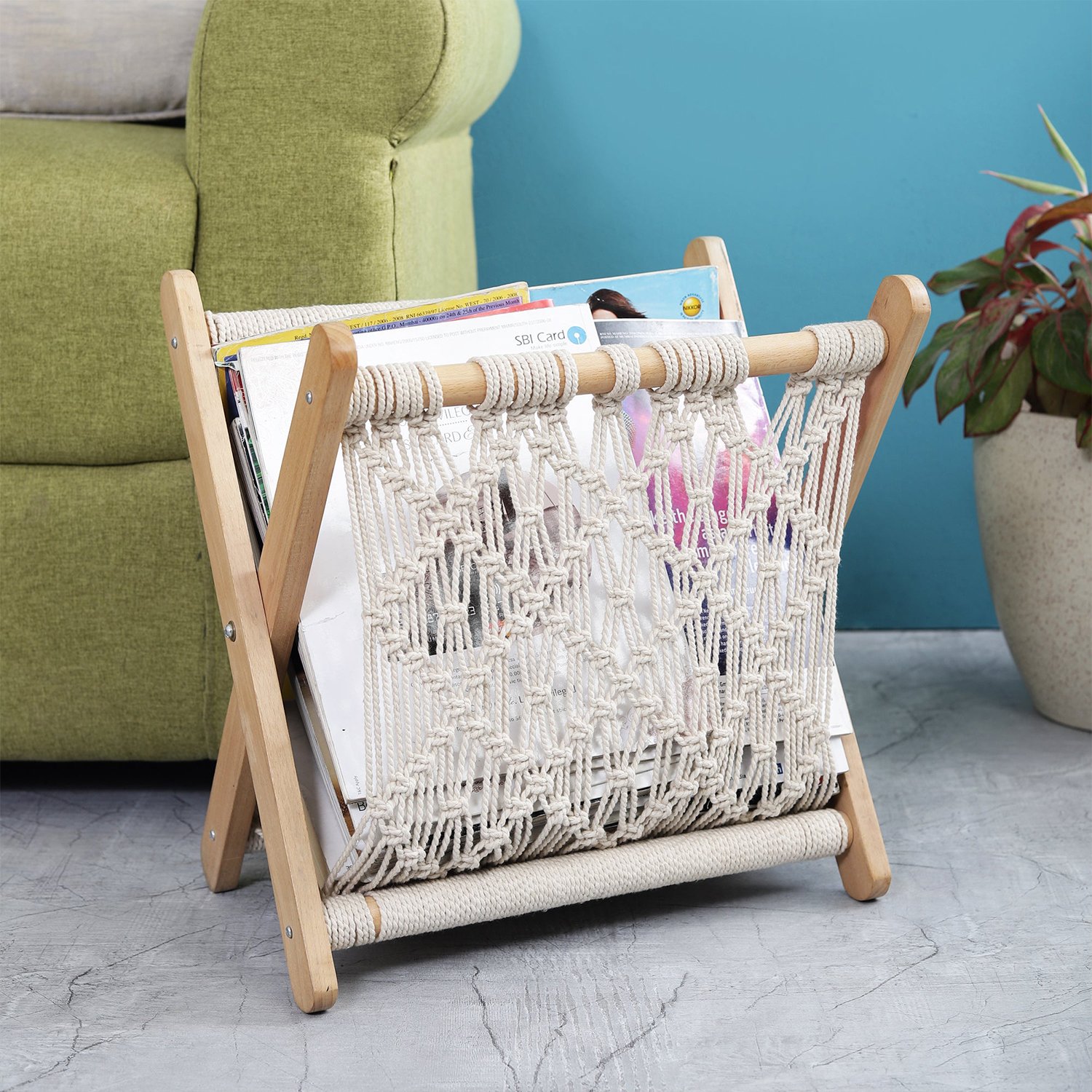 handmade macrame magazine holder organizer manufacturer, Supplier and exporter
