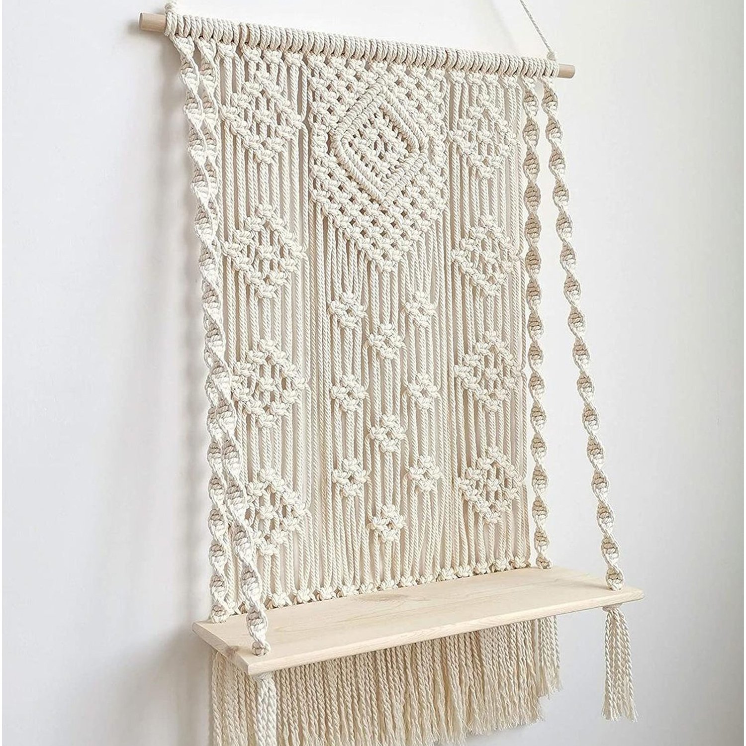 handmade macrame wall hanging shelf manufacturer, exporter and supplier
