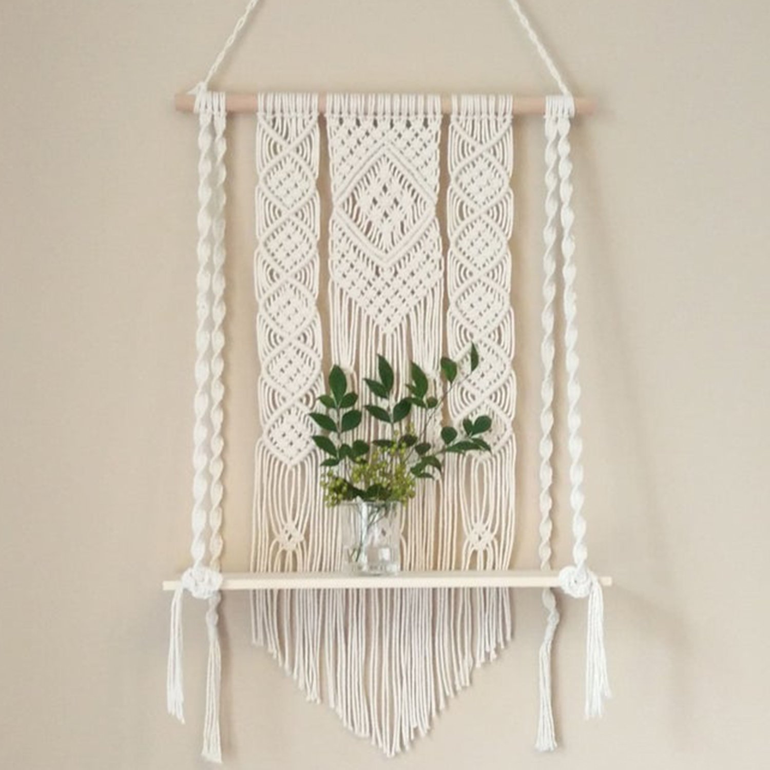 handmade macrame wall hanging shelf manufacturer, exporter and supplier