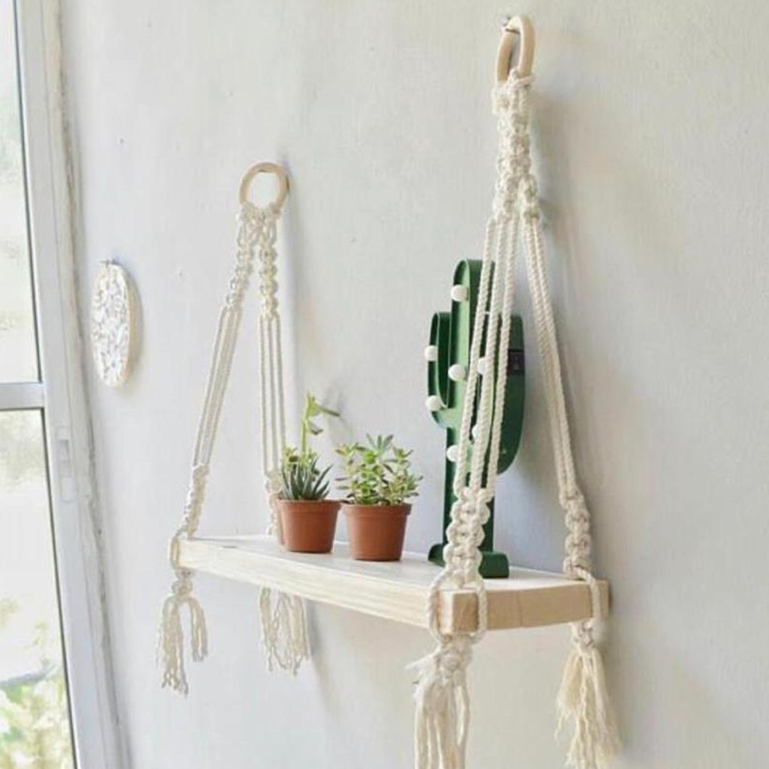 handmade macrame wall hanging shelf manufacturer, exporter and supplier
