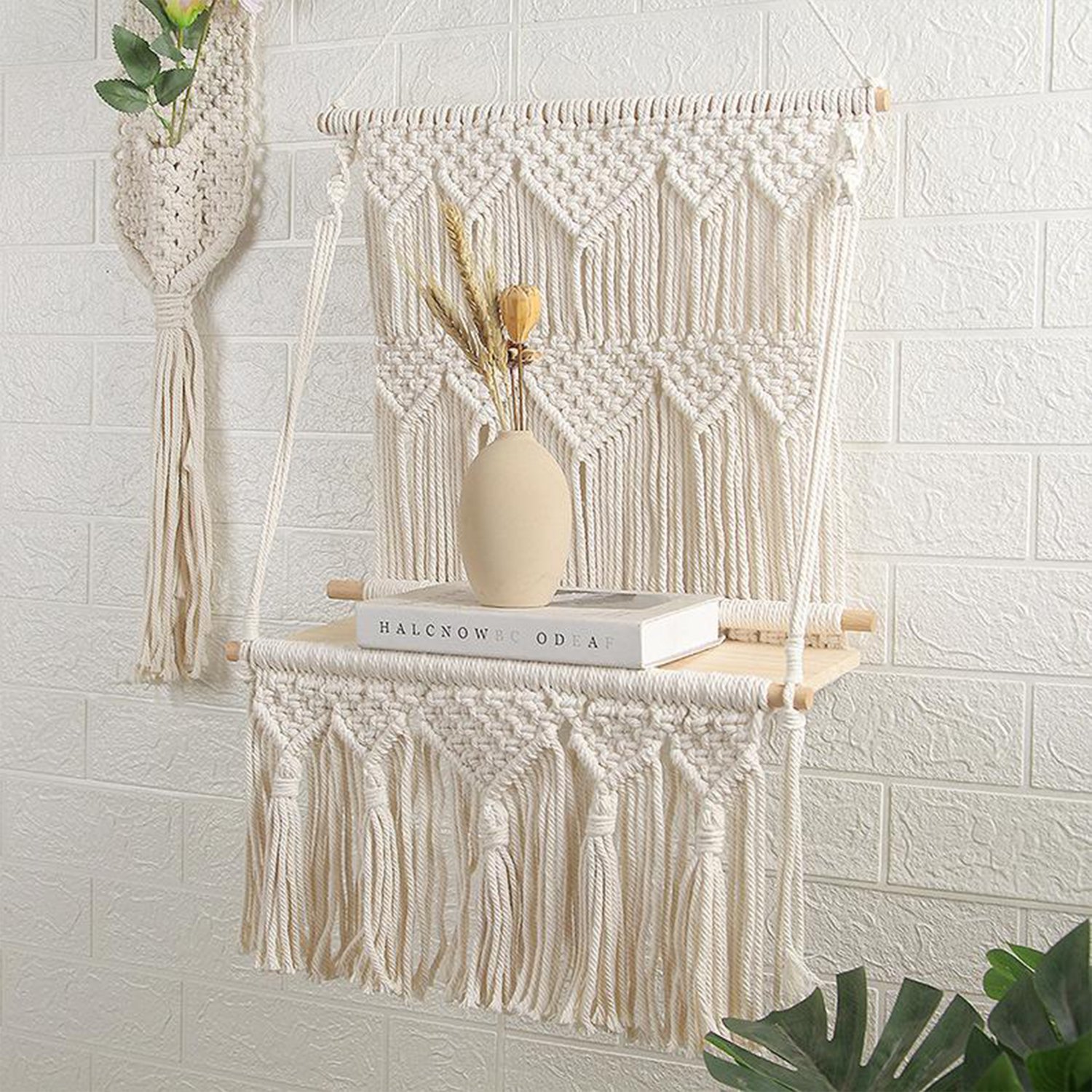 handmade macrame wall hanging shelf manufacturer, exporter and supplier
