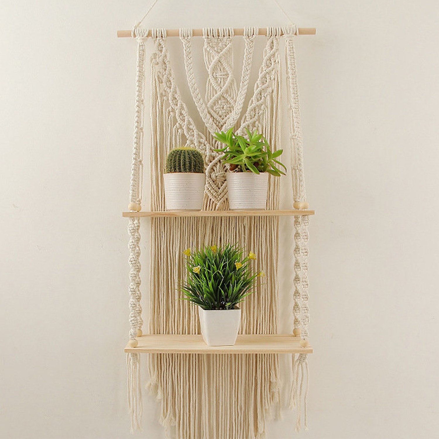 handmade macrame wall hanging shelf manufacturer, exporter and supplier