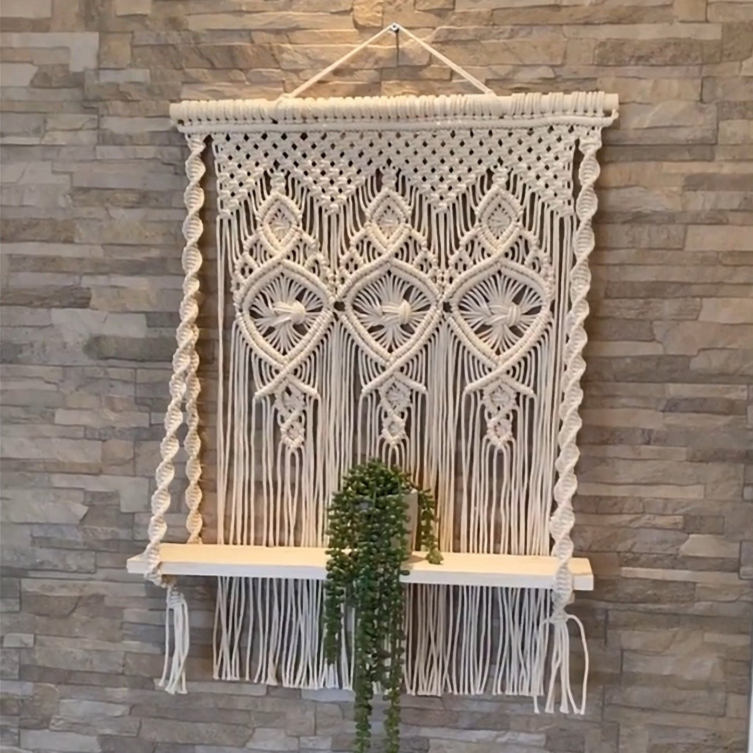 handmade macrame wall hanging shelf manufacturer, exporter and supplier