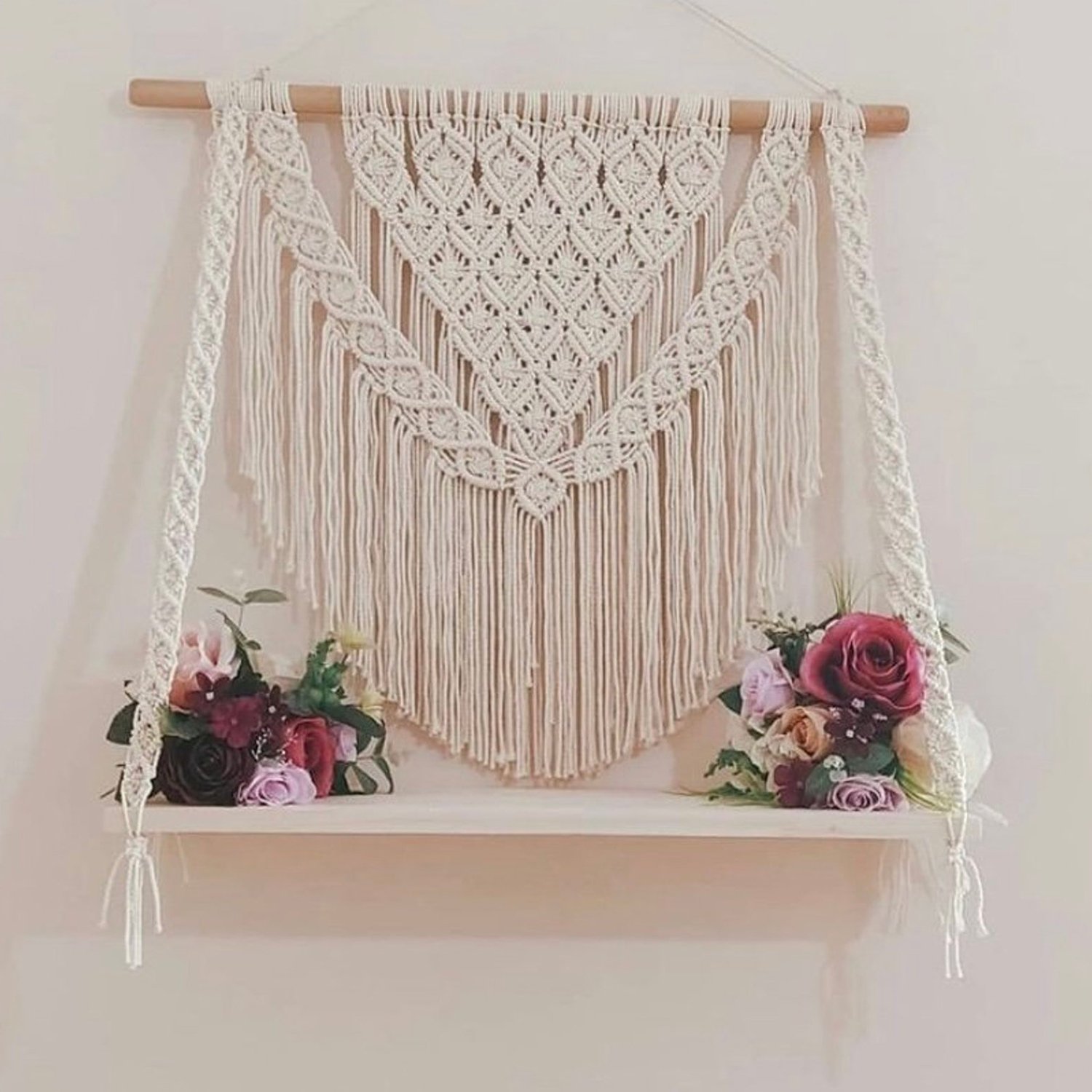 handmade macrame wall hanging shelf manufacturer, exporter and supplier