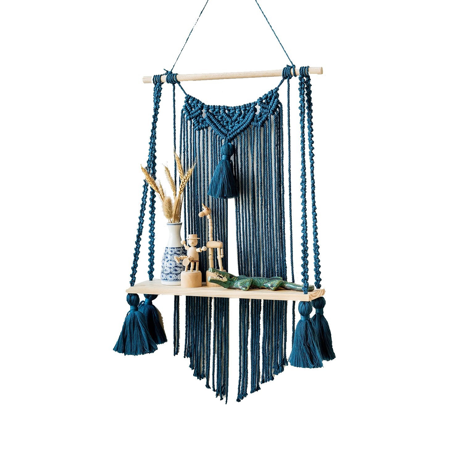 handmade macrame wall hanging shelf manufacturer, exporter and supplier