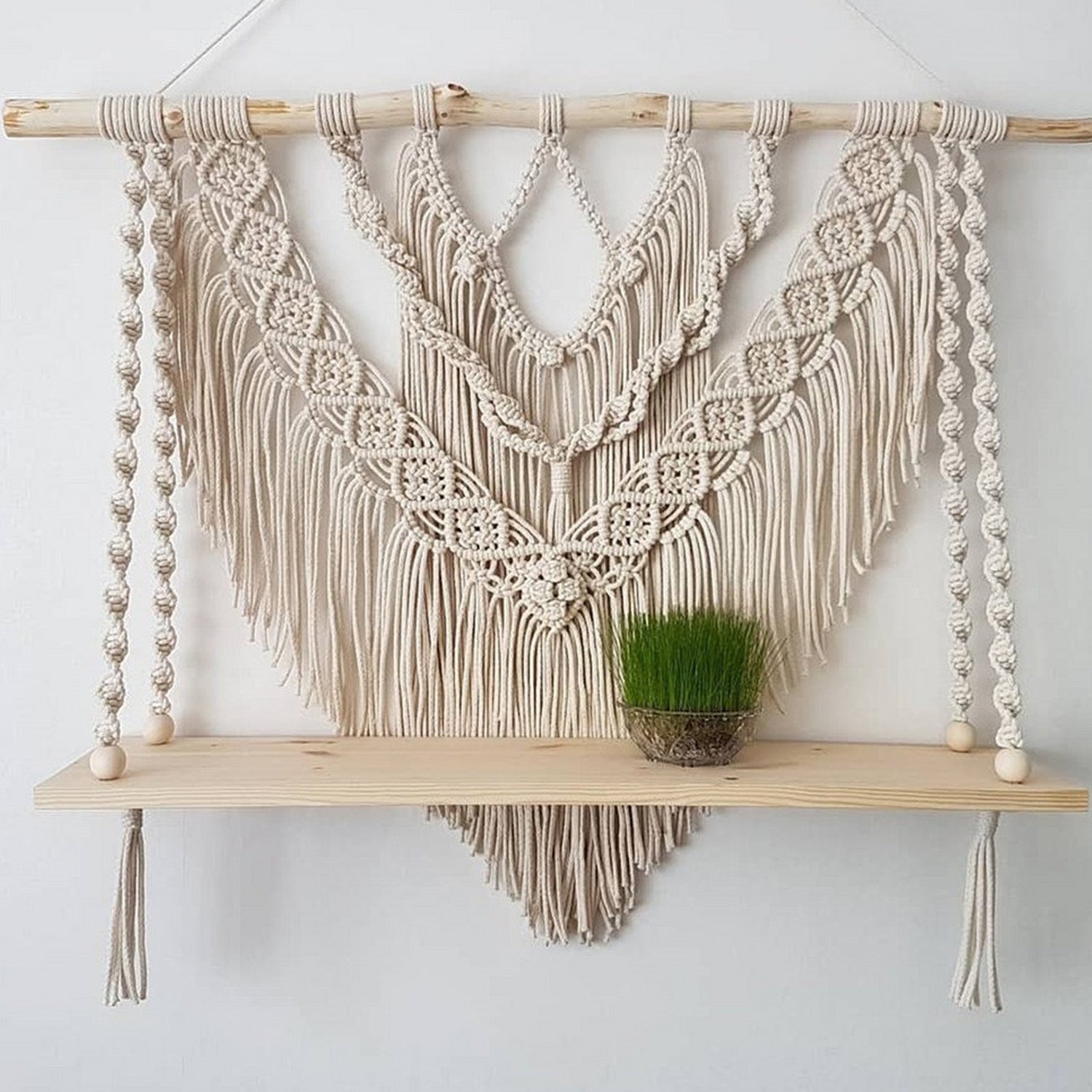 handmade macrame wall hanging shelf manufacturer, exporter and supplier