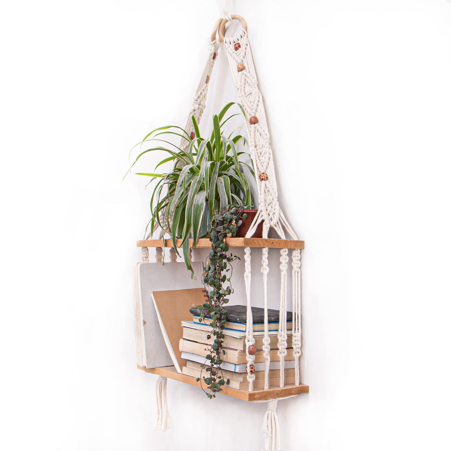 handmade macrame wall hanging shelf manufacturer, exporter and supplier