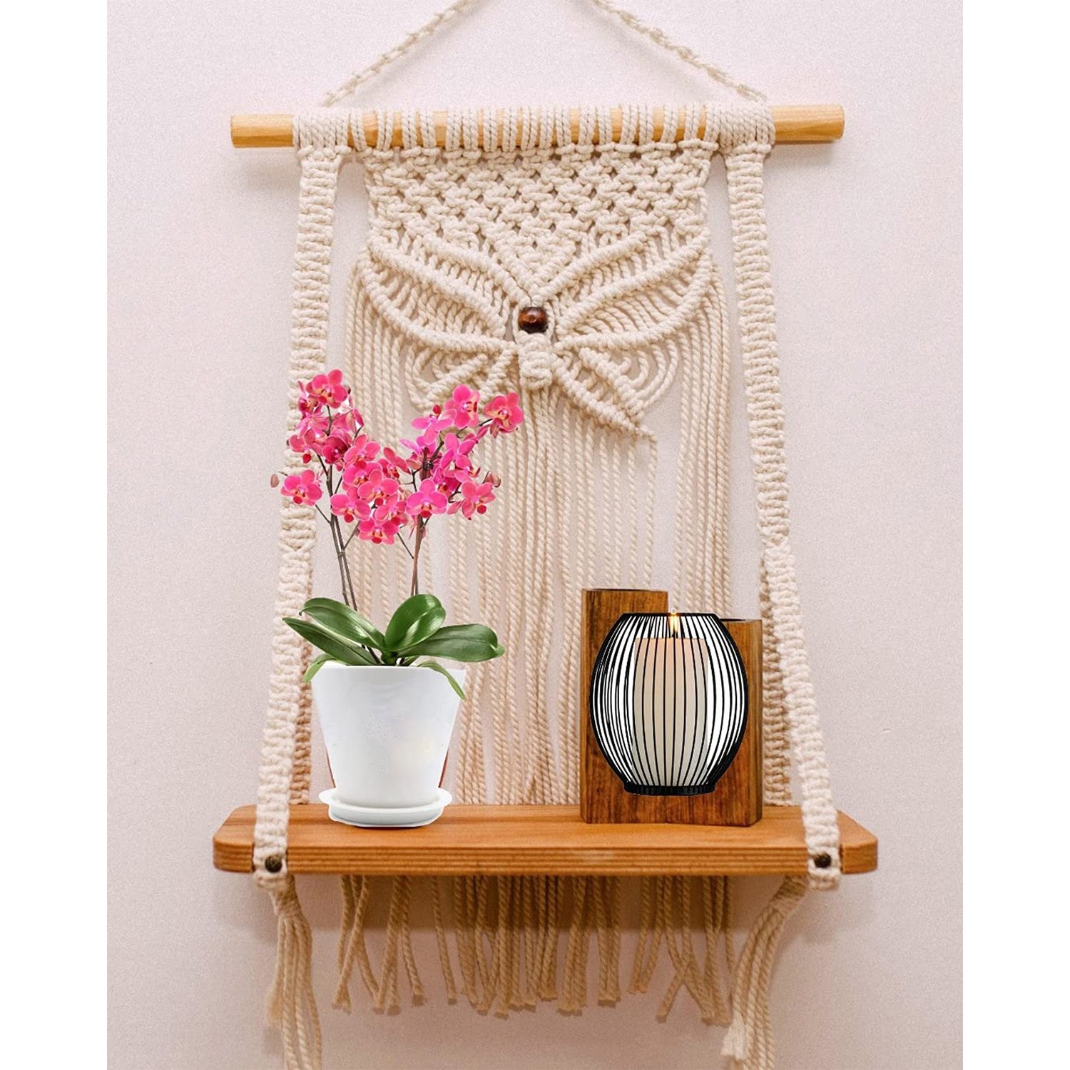 handmade macrame wall hanging shelf manufacturer, exporter and supplier