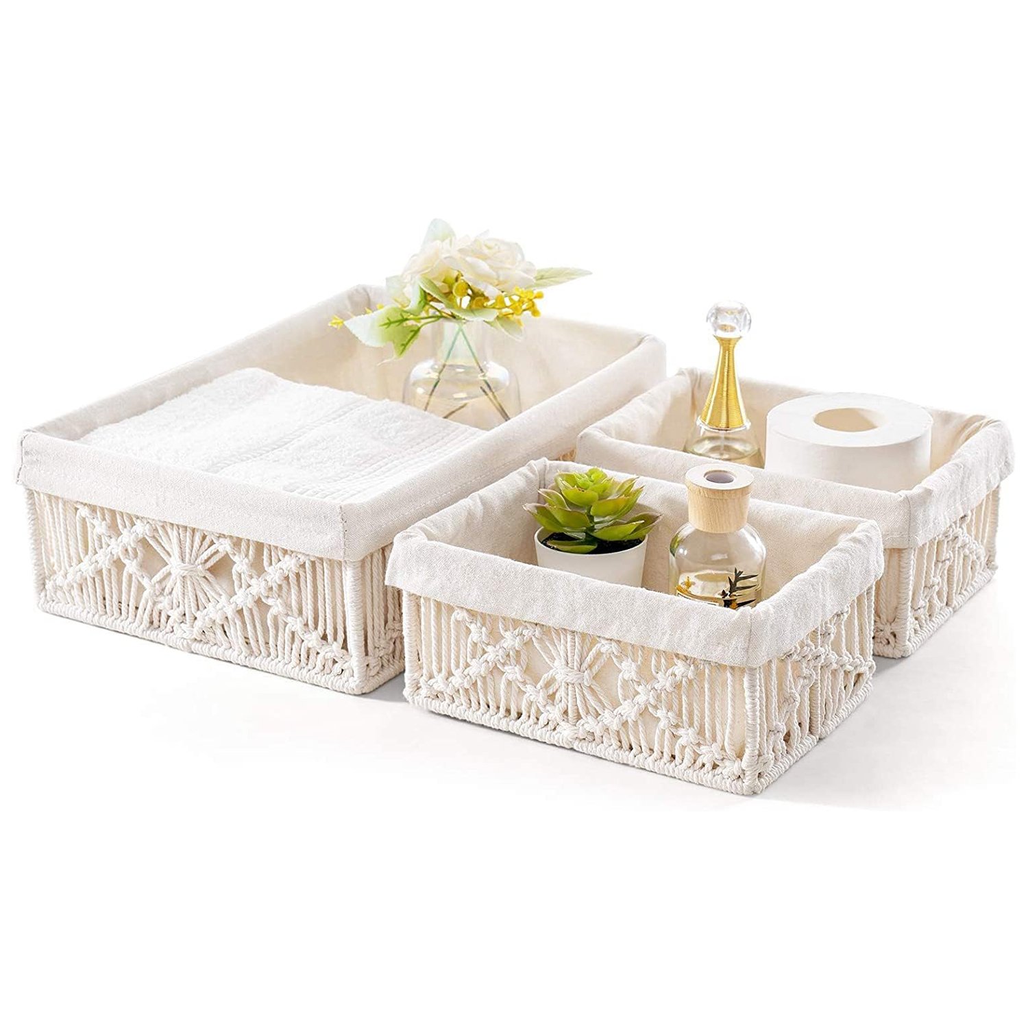 cotton macrame storage decorative hamper baskets manufacturer, exporter and supplier