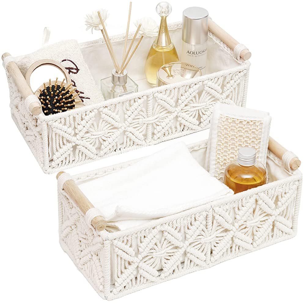cotton macrame storage decorative hamper baskets manufacturer, exporter and supplier